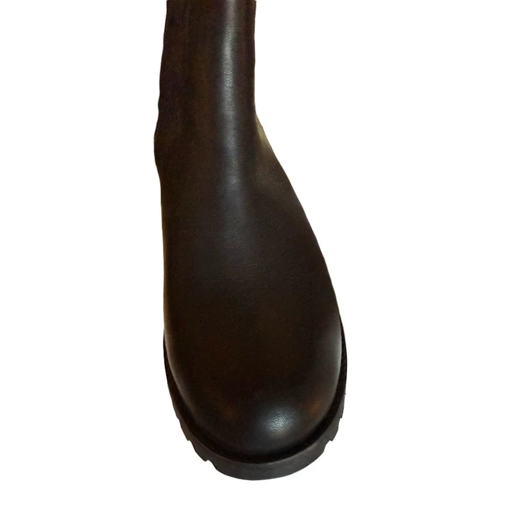 Timberland Boots Womens Size 11 Black Leather Knee High Riding Boot Side Zip